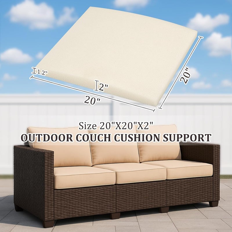 HAVARGO Couch Cushion Support for Outdoor Sagging Seat 20x20x2 Inches Couch Supports for Sagging Cushions, Quick-Drying and High Density Foam Sofa Cushion Support with Anti Slip Mesh Fabric Set of 2 - Image 3